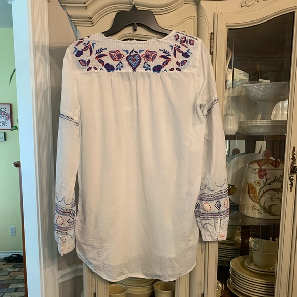CCO TODAY!!! Johnny Was Embroidered cotton Top Boho Tunic Blouse S EUC - Picture 2 of 6